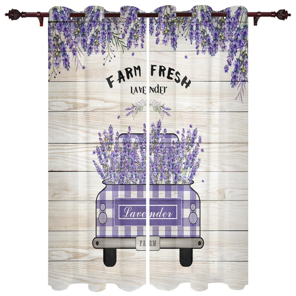 Pastoralen Stil Lavendel Fahrrad Fenster Vorhang Home Decor Vorhänge für Wohnzimmer Schlafzimmer Küche Tür Vorhang