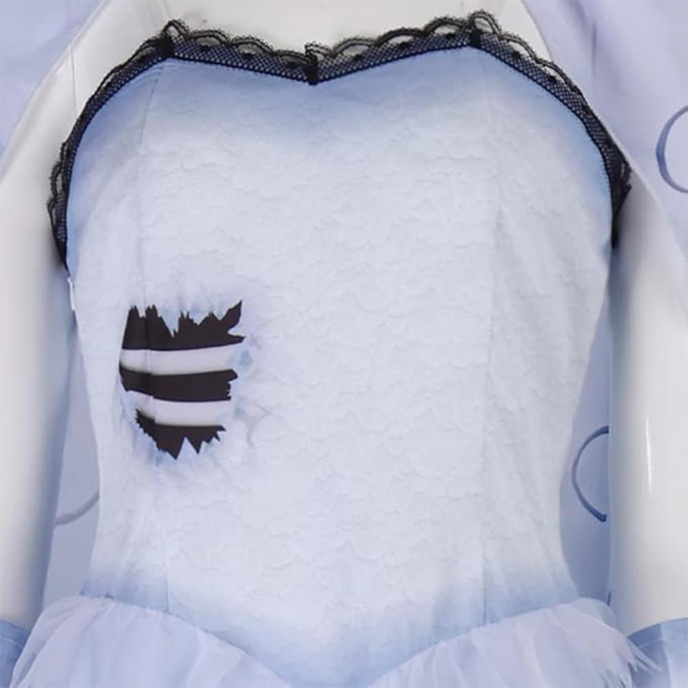 Women Bride Emily Cosplay Wedding Dress Corpse Emily Costume Dress Wig Veil Ghost Bride Suit for Halloween Party