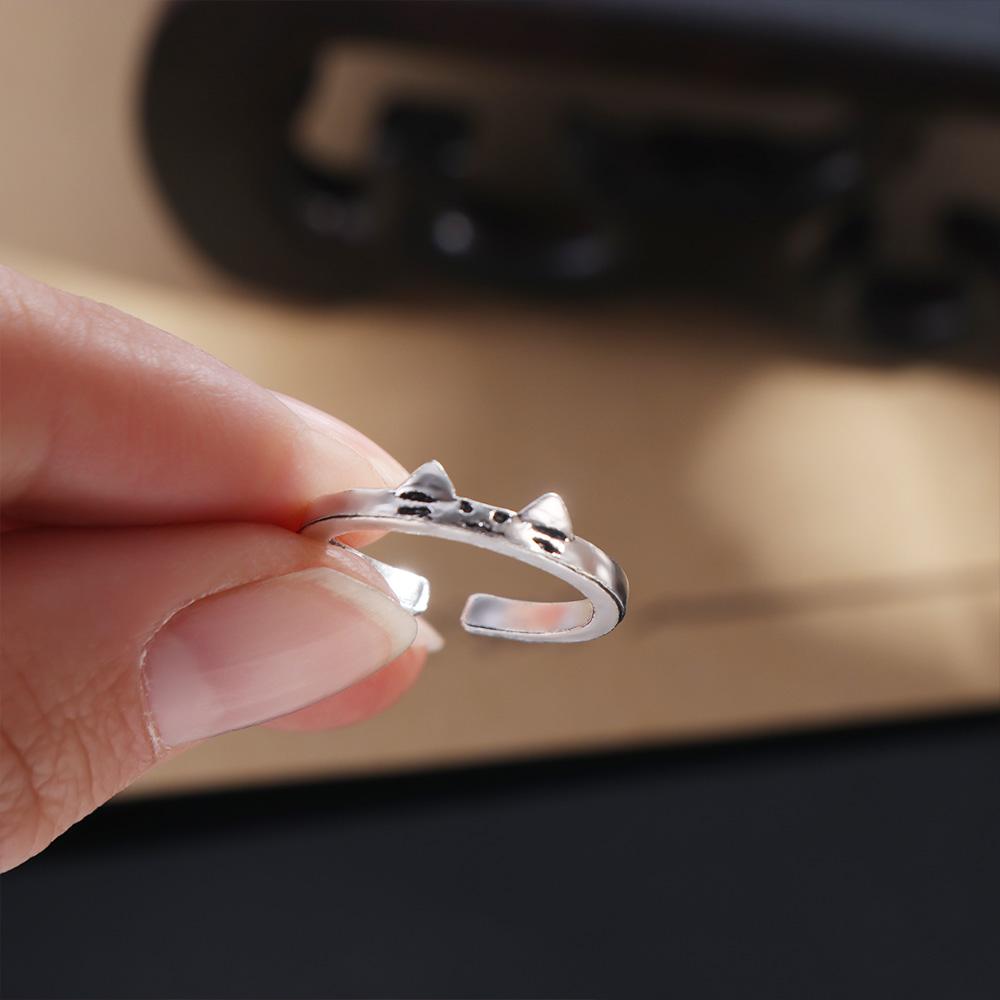 Geometric Cat Opening Ring Cute Dog Valentine's Day Gift Animal Couple Ring  Best Friends