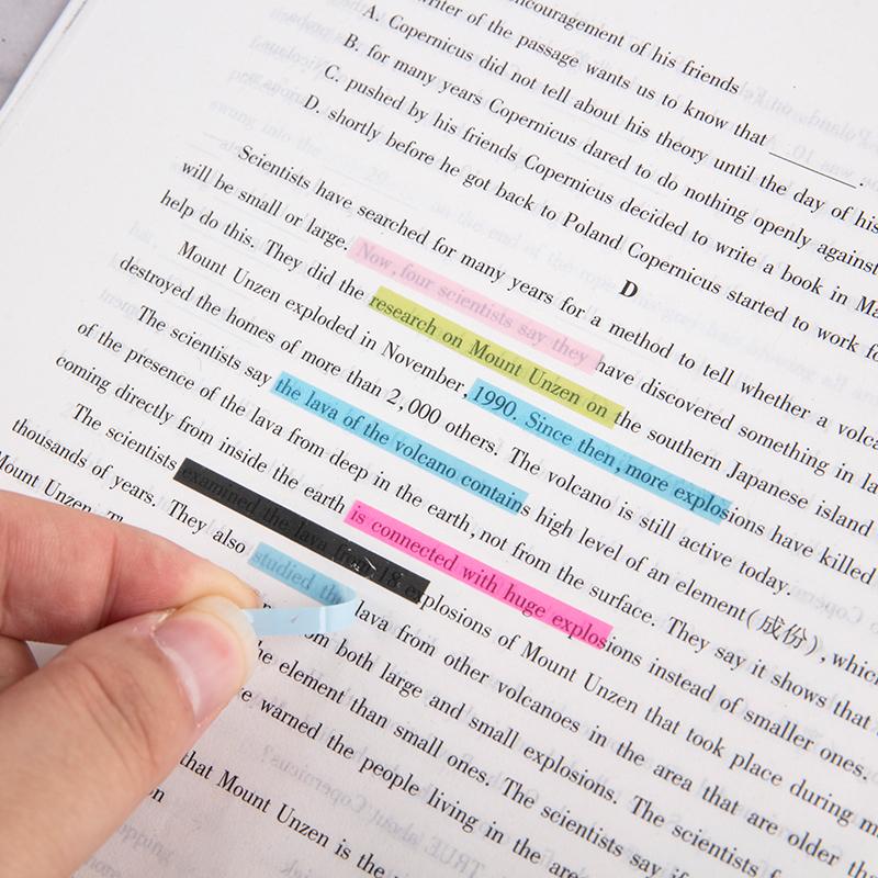 300Pcs Color Stickers Transparent Fluorescent Sticky Note Flags Very Thin Strip Sticker Writable Color Transparent Notes