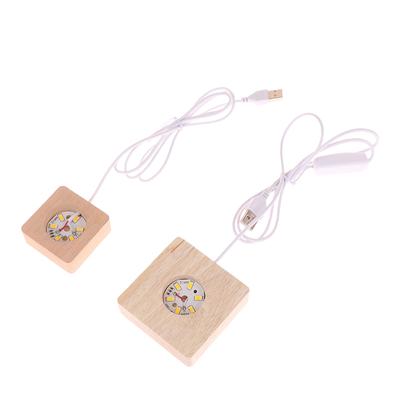 5/6/7/8/9/10 cm Lampa Led z litego drewna Kwadratowa lampka nocna Lampy USB Uchwyt na lampy Diy Uchwyt na ozdoby na biurko Dekoracyjna lampa