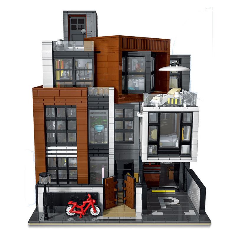 New Arrival Children Learning Education Modern Villa Street View Building Block Brick Toy Mork