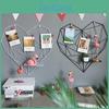 Heart Grid Shape Mesh Photos Picture Rack Shelf Holder Wall Hanging Home Decor