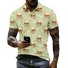 Unisex Loose Fit Casual Short Sleeve Polo Shirt with Halloween Skull and Print for Everyday Wear and Themed Events