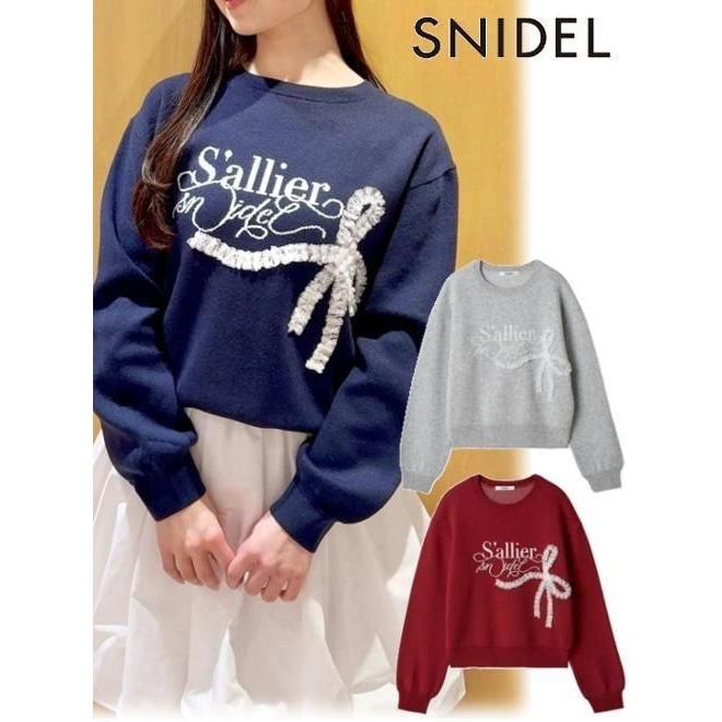 (20% OFF & 300 yen OFF for a limited time) snidel / Snidel Ribbon Jacquard Knit Pullover 26 Spring/Summer SWNT261064