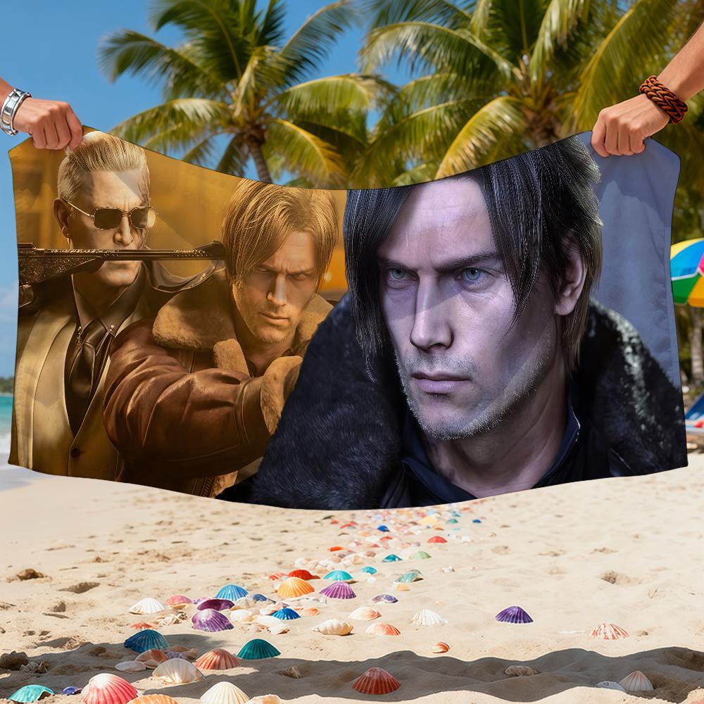 R-ResidentS E-EvilS Leon Kennedy KPK Towel Beach Bath Quick-Drying Lightweight Portable Sauna Camping Swim Pool Travel