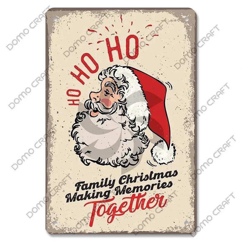 Retro Christmas Decor Vintage Metal Tin Sign with Cake Music Box Christmas Tree for Bakery Candy Shop Home Wall Art