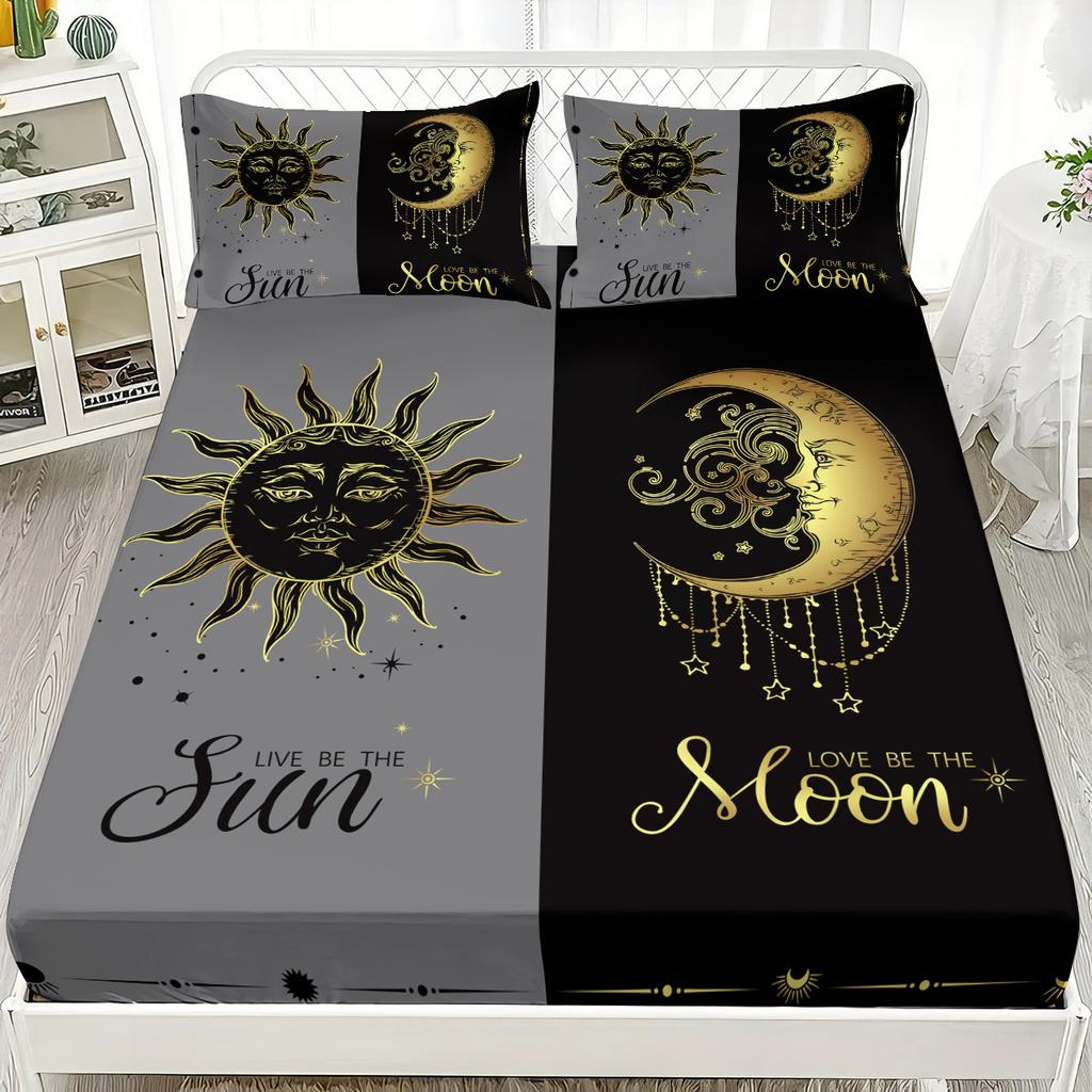 Mattress Three-Piece Crown 3D Printed Mattress Thickened Abraded Pillowcase Mattress Cover