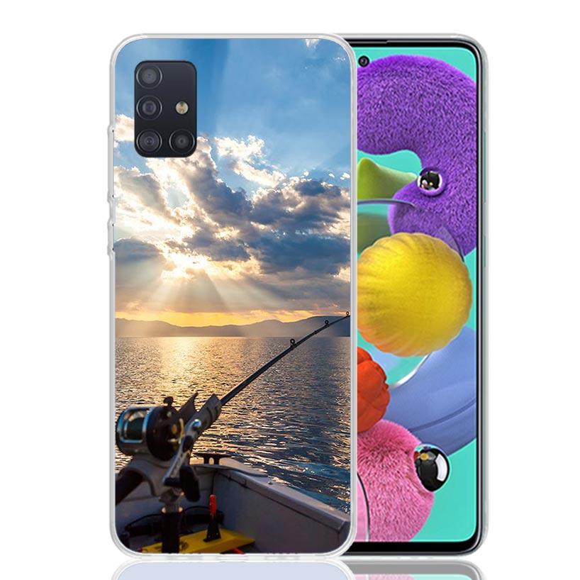 Offshore Angling Fishing Fish Rod Phone Case For Samsung Galaxy A52 A32 A22 A12 A02S A50S A30S A51 A31 AA71 Note 20 Ultra 10 S10
