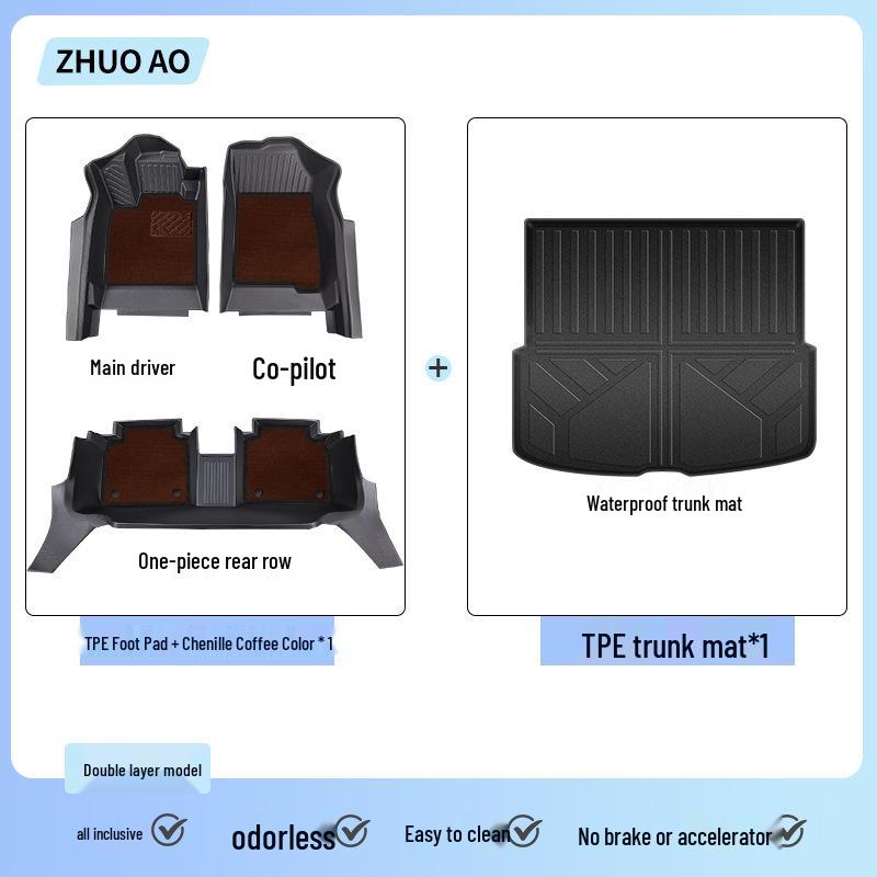 Yongjue TPE Full Coverage Floor Mats for RAV4 - Stylish Car Interior Decor