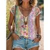 Fashionable Women's V-neck Casual Short Sleeved T-shirt,Rretro Sports Style Casual Sportswear