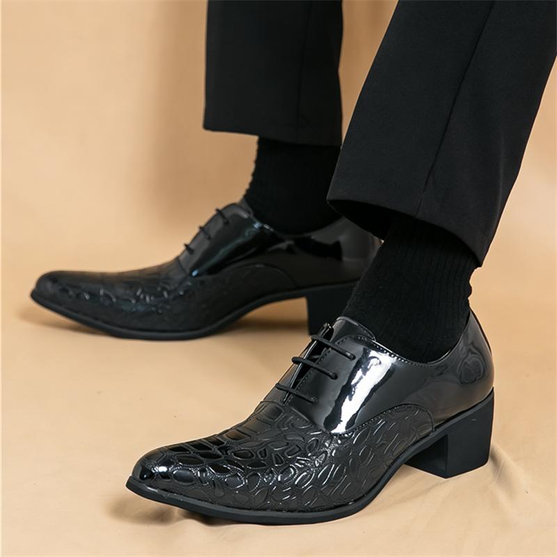 Luxury Fashion Designer New Men's Pointed  Wedding Glossy Leather Shoes Male Oxfords Casual Formal Dress Footwear Zapatos Hombre