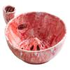 Ceramic Serving Plate Berry Washing Bowl with Drainage Holes, Multifunctional Fruit Blueberry Cleaning Basin Colander Basin, Swirl Design Vegetable