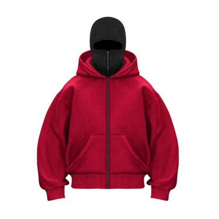 Warm Winter Hoodie Coat Unisex Thick Double Hooded Sweatshirt Jacket Loose Fit Casual Solid Color
