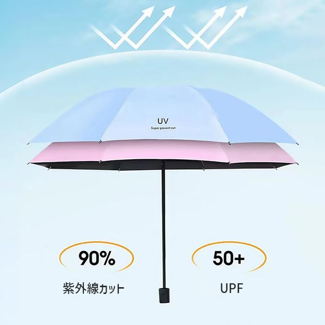 Folding Automatic Opening and and Sun Rain UV Suitable for Both Sunny and Rainy Large One Pink [Arcade] Umbrella, One-Touch Closing, Men's Women's,