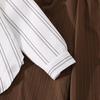 Kinderbekleidung Herbst Neu Kinder Revers Gestreift Langarm Hemd Oberteil Hose Jungen und Mädchen Set