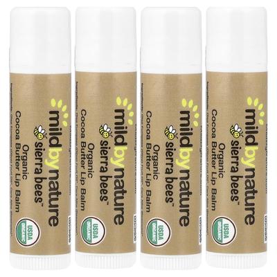 Sierra Bees™, Organic Lip Balm, Cocoa Butter, 4 Pack, 4.25g (0.15oz) Each