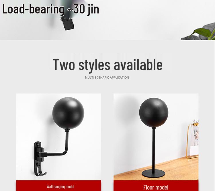 Punch-Free Wall-Mounted/Tabletop Helmet & Hat Display Rack