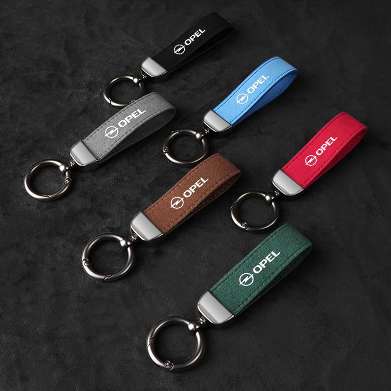 Wildleder Leder Auto Schlüsselanhänger Schlüsselanhänger Ring Anhänger Schlüsselanhänger Für Opel Astra GTC Insignia Antara J Meriva Zafira Vectra Mokka Corsa