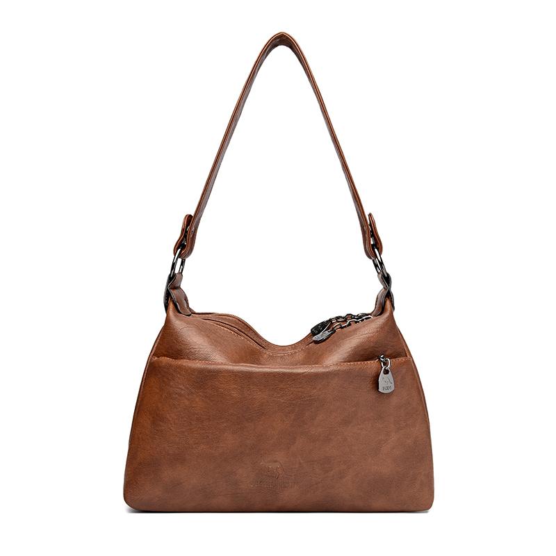 Soft Leather Underarm Shoulder Bag Mother Bag Women's Multi-Layer Large Capacity Crossbody Bag