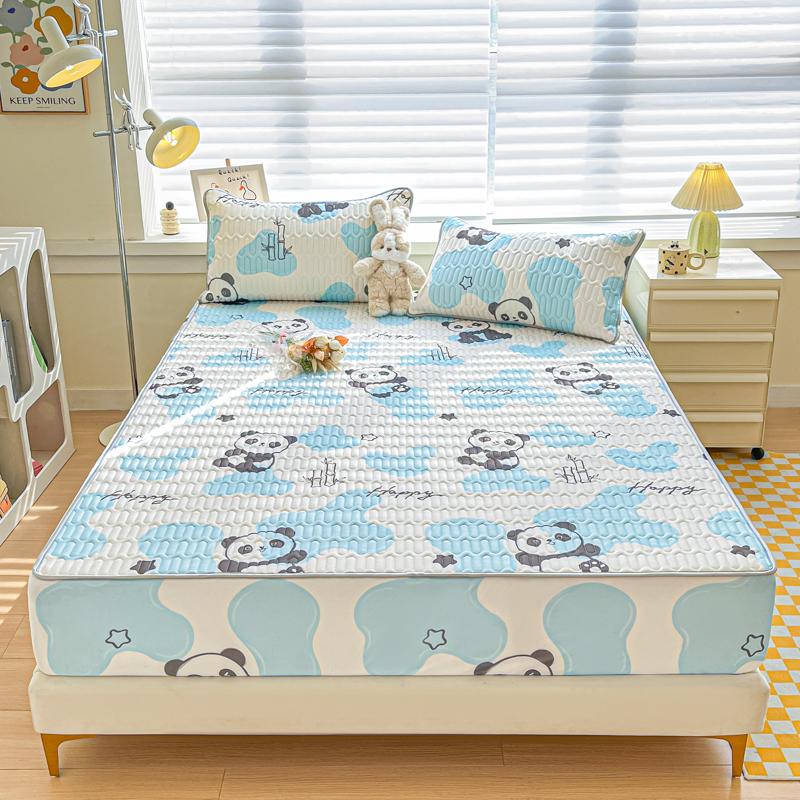 Bonenjoy Summer Mattress Cover Cooling Feel Bedspread Quilted Bed Cover Queen Size Bedsheet Fundas De Colchón (No Pillowcase)