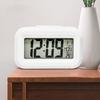 Batteriebetriebener Mini-Digitalwecker, Temperatur, Datum, Woche, Hintergrundbeleuchtung, Schlummerfunktion, Stummschaltung, Tischuhr, 12/24-Stunden-Countdown, LCD-Uhr