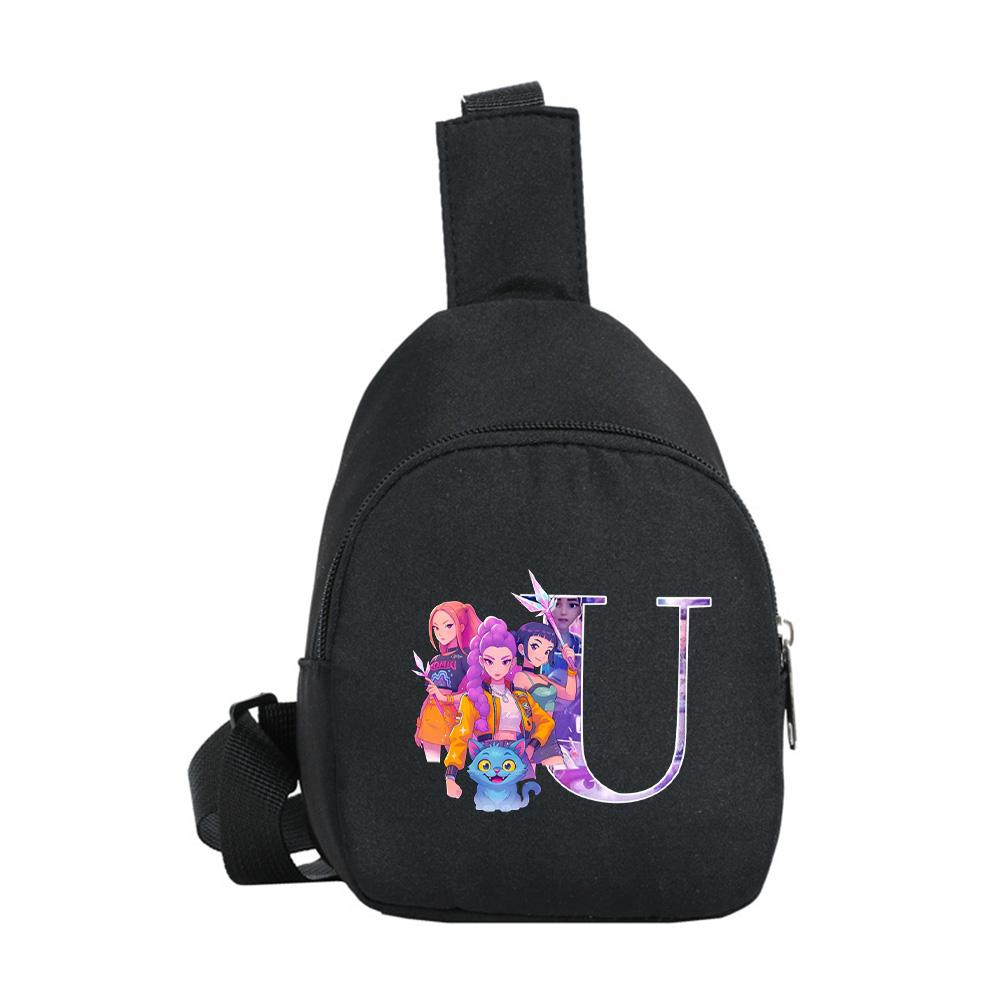Kreslený 26 Anglické Písmeno K-Pop Lovci Démonov Potlačený Kawaii Hrudný Vak pre Chlapca Dievča Taška cez Rameno Študent Prenosná Crossbody Taštička Vianočný Darček
