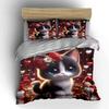 3Pcs Cute Cat With Heart Decorations Duvet Cover Set With 3D Printing Design Soft Polyester Bedding Set All-Season Comfort