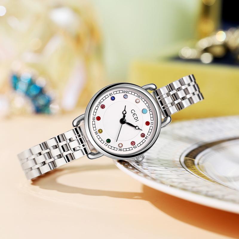 Niche Women'S High-Value Steel Belt Watch, Small And Light Luxury Birthstone Women'S Watch, Waterproof Fashion Quartz Watch