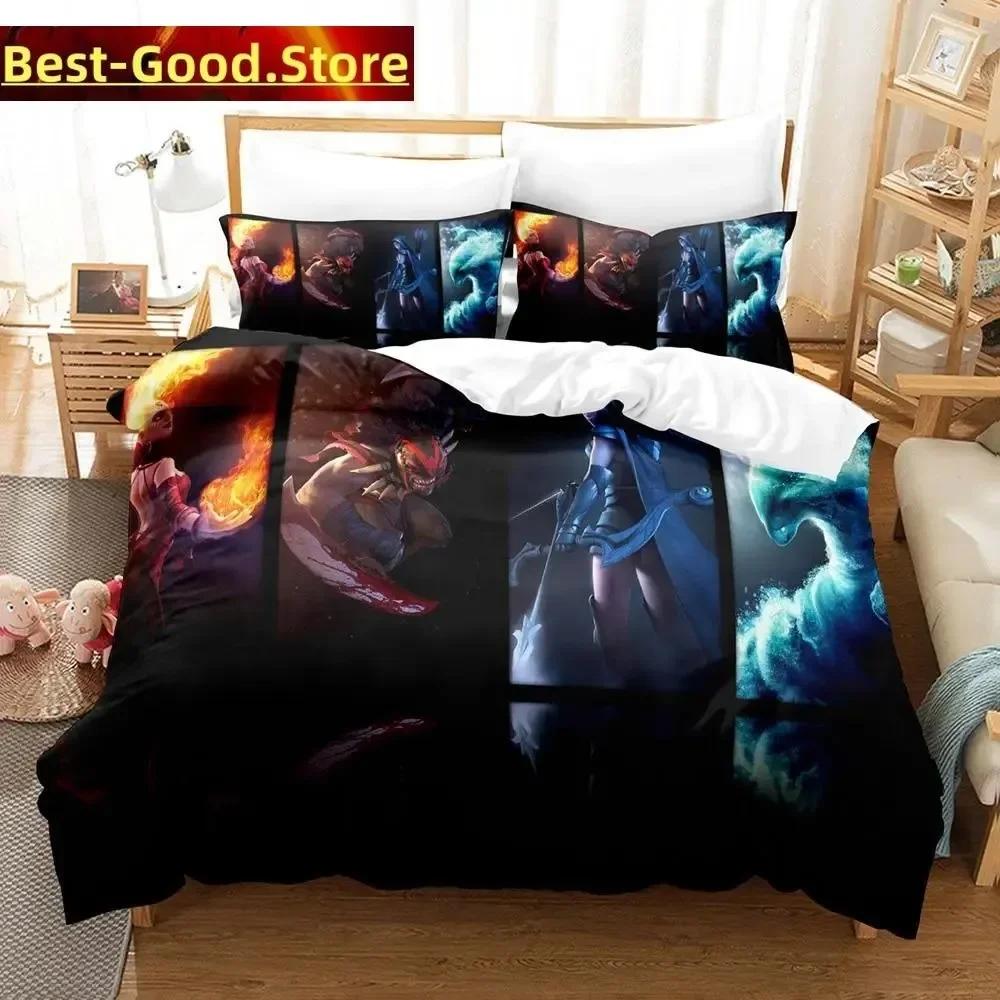 

Fashion Dota 2 Game Beding Set Printed Bed Linen Set With Pilowcase Bed Soft Duvet Cover Soft Single Double Quen Super King-Sized Dimensionsd 100*200cm Single