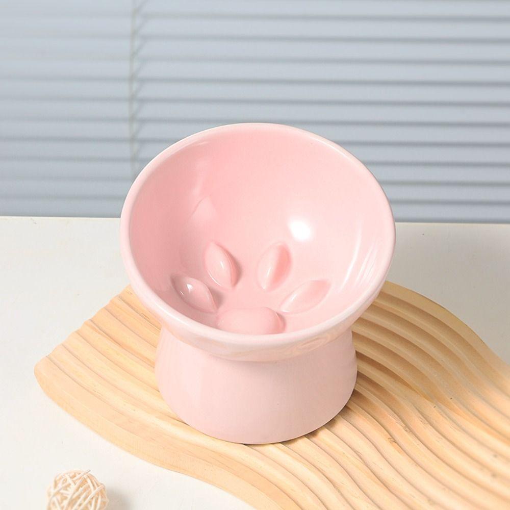 Anti Tipping Cat Slow Food Bowl Slanted Mouth Dog Feeding Basin Pet Drinking Feeder  Kitten Puppy