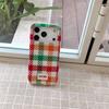 Colorful Plaid Velvet Phone Case for iPhone 16, iPhone 17, and iPhone 17 Pro Max