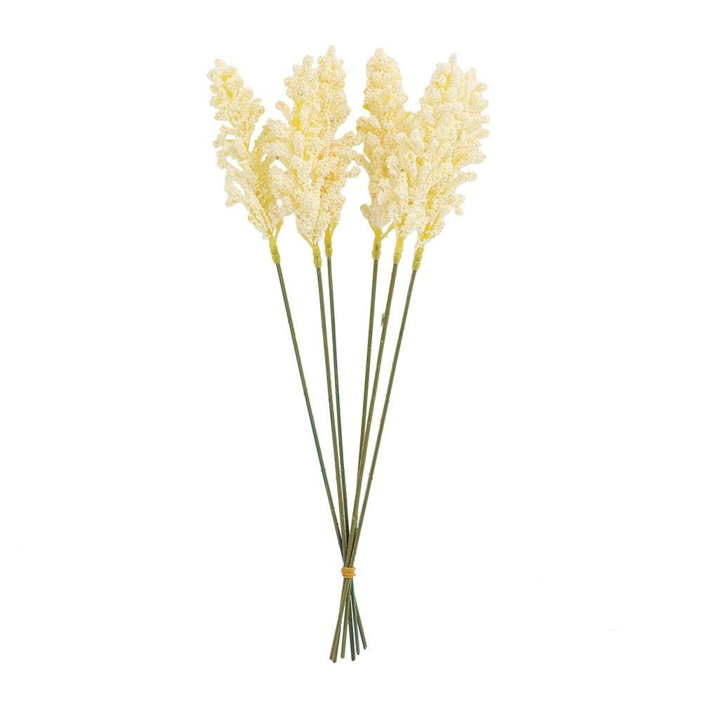 6 Pcs /Bundle Artificial Flowers Plastic DIY Crafts Supplies Fake Plants Multi-purpose Wheat Bouquet Home Decoration