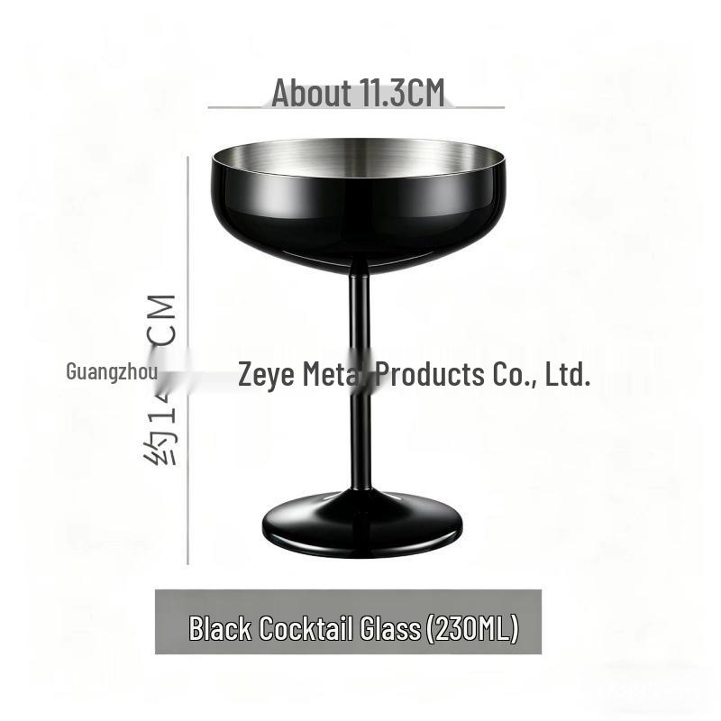 Creative High-Stemmed Stainless Steel Cocktail and Ice Cream Glass