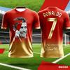 Summer Ronaldo Printed Design Children's Outfit Football Jersey T-shirt Loose and Comfortable Suitable for Daily Wear