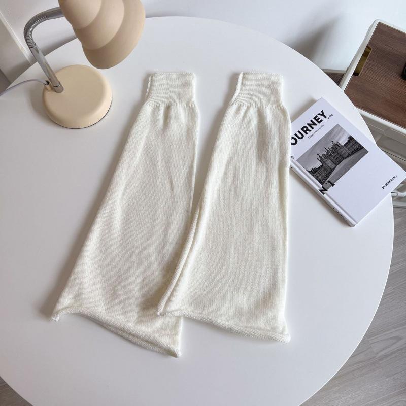 Women's Autumn and Winter New Bell Mouth Jk Solid Color Socks To Keep Warm Personalized Versatile Wool Leg Guards Knitted Leg Covers Stacking Socks
