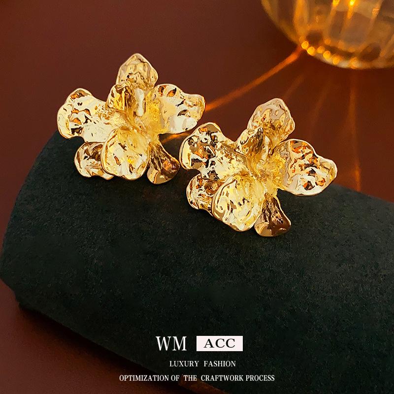 Boucles d'oreilles vintage Argent Aiguille Cœur & Fleur Pendentif Pompon