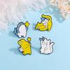 Cartoon Animal Friends Brooch: Cat, Shark, Rabbit