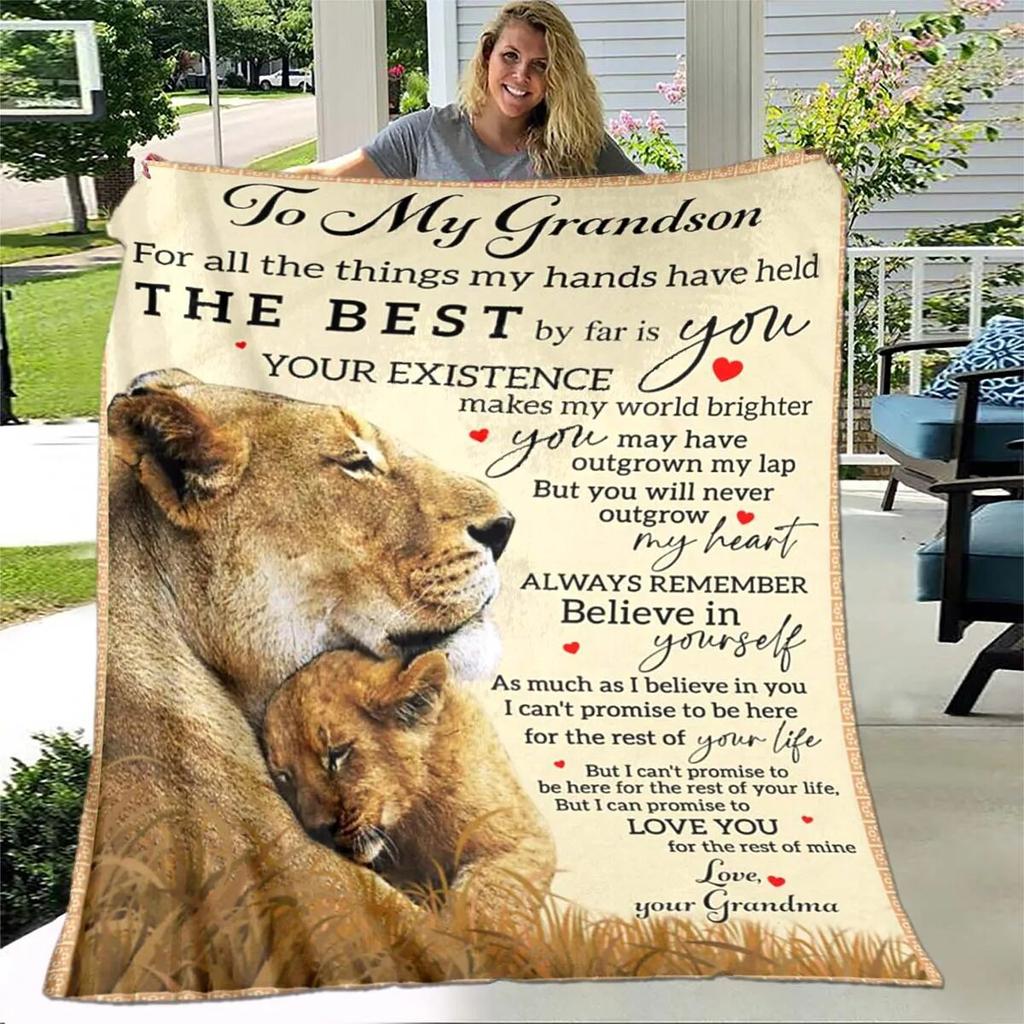 Tochterdecke, bedruckte Decke, Flanell, Sofa, „To My Daughter“-Decke, Löwe, Tiger, ich liebe dich, Mama, Papa, Wolf, Geschenke für die Tochter