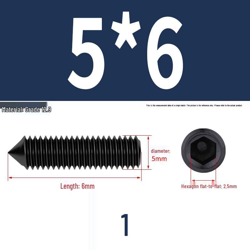 12.9 Edelstahl 304 Innensechskant Kegelspitze Gewindestift M2/M3