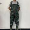 Men's One-Piece Wading Suit: Waterproof Thickened Pants with Integrated Rain Boots for Fishing