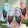 1PC Colorful Feather Wing Anchor Pattern 750ml Color Plastic Sports Water Bottle Leakproof Flip Straw Lid Suitable for Sports Office Home Use