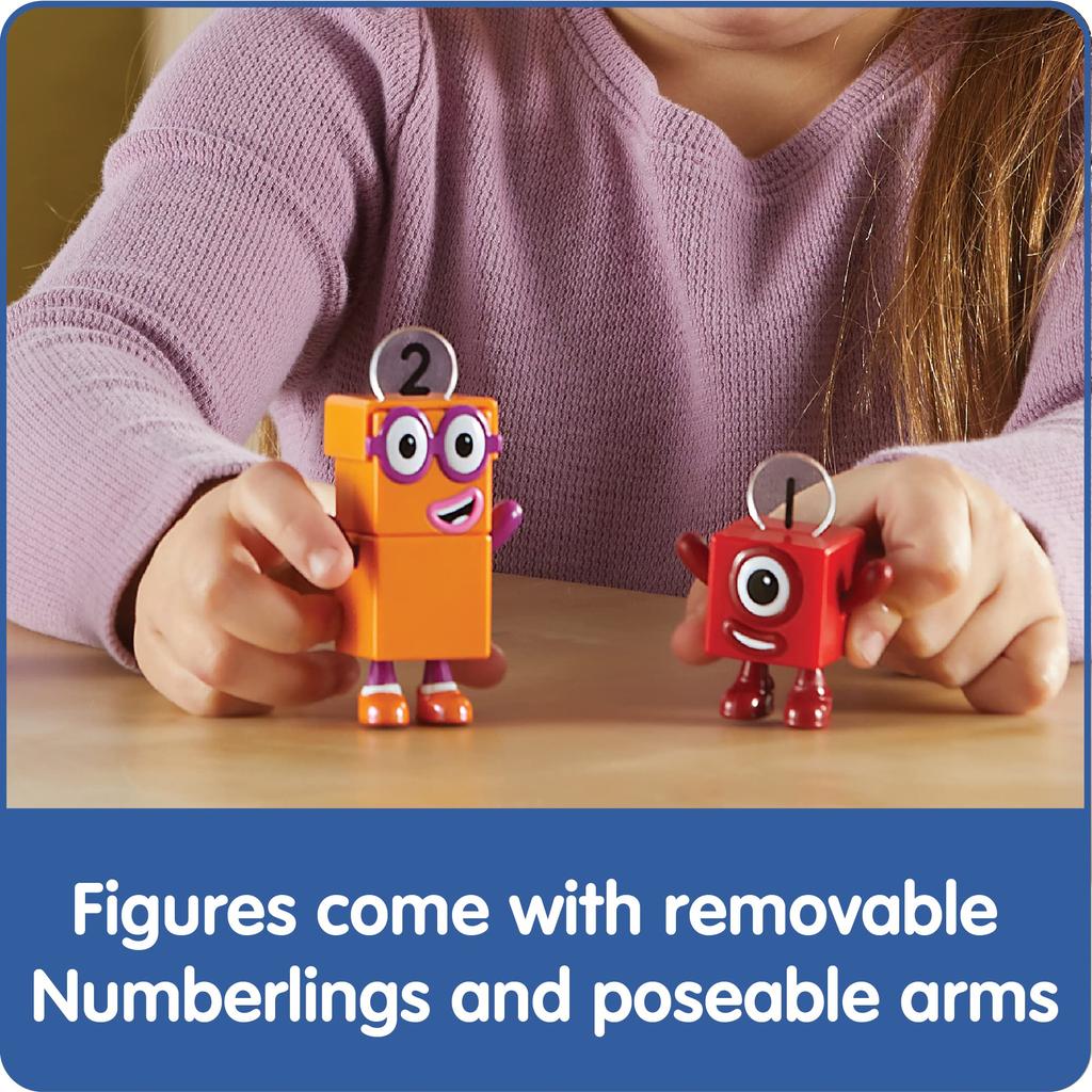 Numberblocks One and Two Bike Adventure Numberblocks Character Figure with Set Authentic Bicycle, 5-Piece 95354,