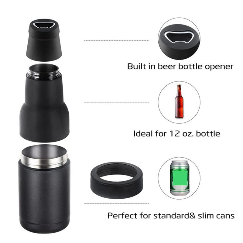 Can Cooler Double Wall Beer Bottle Cooler Double Insulated Can Holder Stainless Steel Material for Kitchen Drink Tumbler