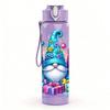 1PC Three Gnome Cute Christmas Cartoon 750ml Color Plastic Sports Water Bottle Leakproof Flip Straw Lid Suitable for Sports Office Home Use