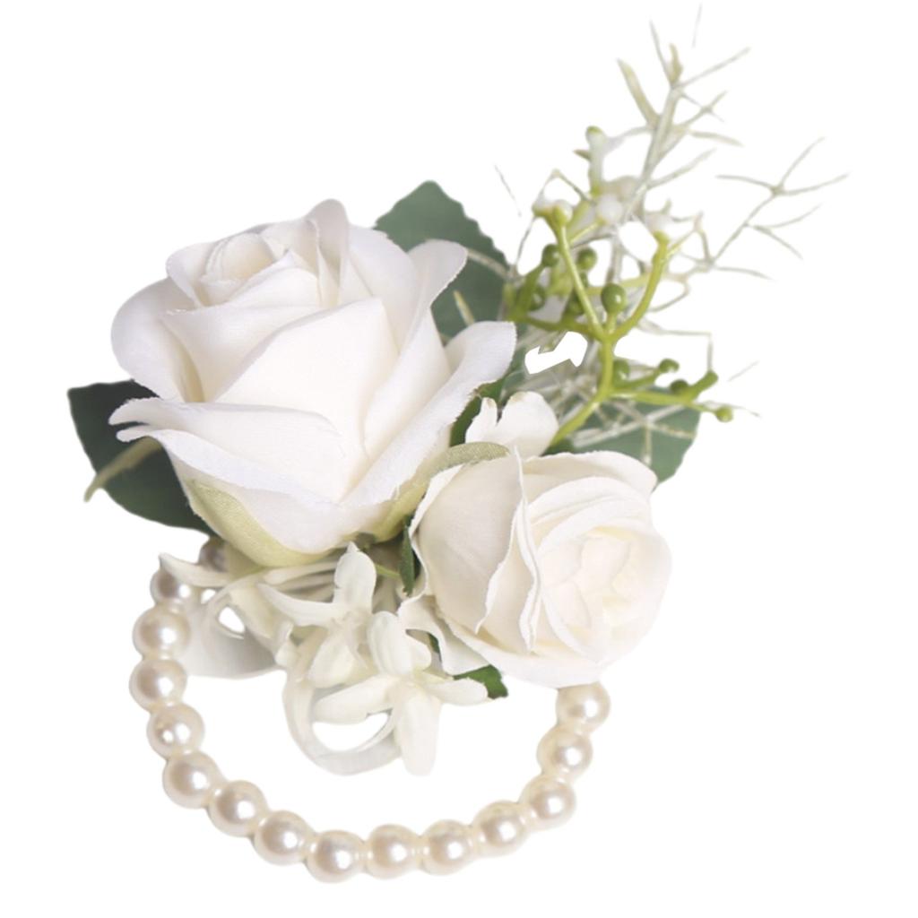 European Whites Rose Wedding Bride Bridesmaids Bridesmaids Parents Corsage, Wedding Sisters Wrist Flower