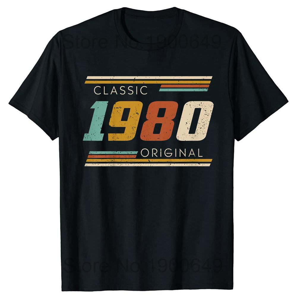 Mens Vintage 44th Birthday TShirt Summer 44 Year Classic 1980 Limited Edition Custom Printed Short Sleeve TShirt Top Tees