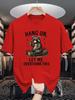 Unisex Crew Neck Tee Cool Raccoon Slogan Cartoon Graphic Print Soft Cotton Loose Short Sleeve Summer Casual Male Streetwear Tops
