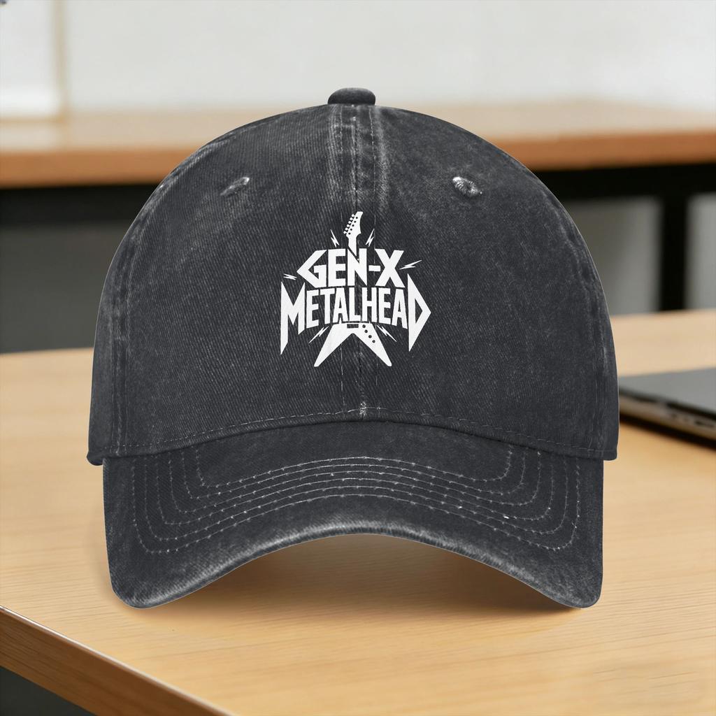 Gen X Metalhead 80S Heavy Metal Music Casual Baseball Cap Summer Trucker Hat Tennis Skate Hip Hop Hats Baseball Caps