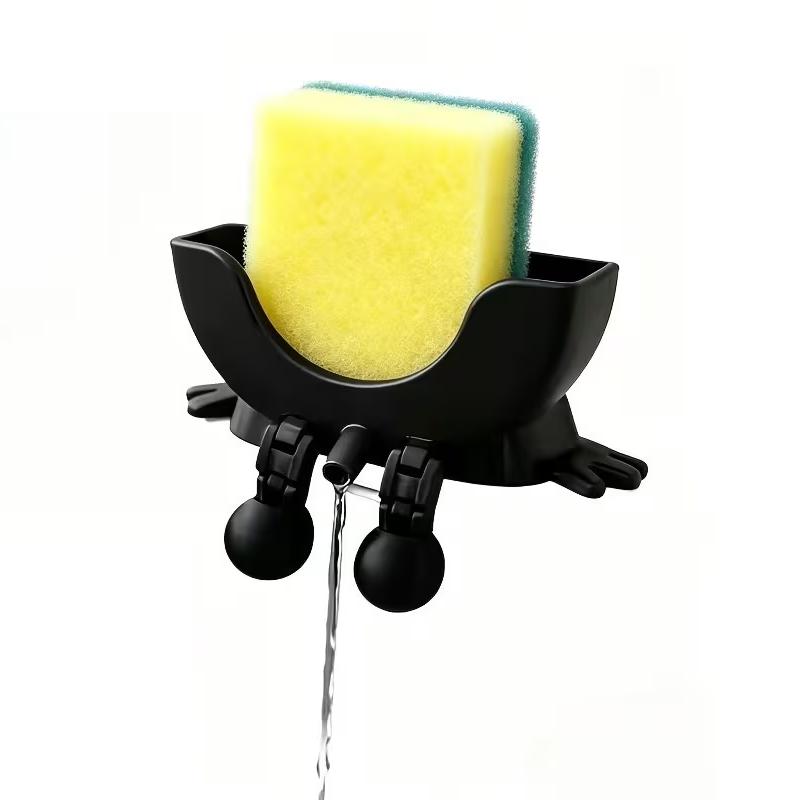 Cute Sponge Holder with Drainage Soap Dish Kitchen Sink Organizer Countertop Storage Tray Sponge Drying Rack
